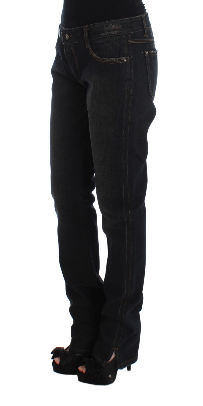 Blue Ermanno Scervino boyfriend jeans in cotton