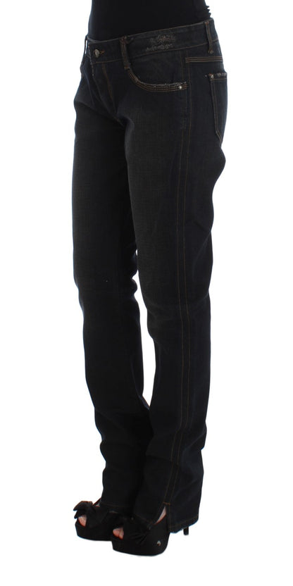Blue Ermanno Scervino boyfriend jeans in cotton