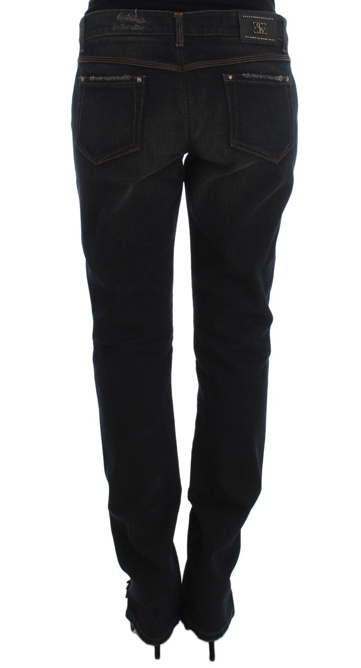 Blue Ermanno Scervino boyfriend jeans in cotton
