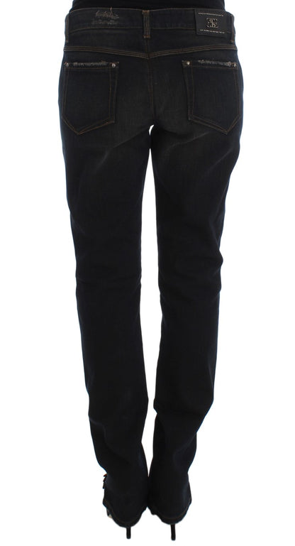 Blue Ermanno Scervino boyfriend jeans in cotton