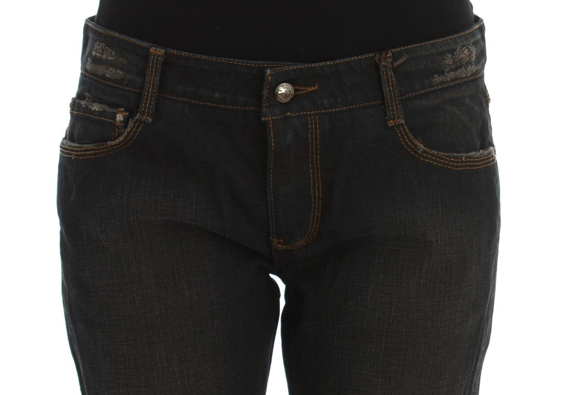 Blue Ermanno Scervino boyfriend jeans in cotton