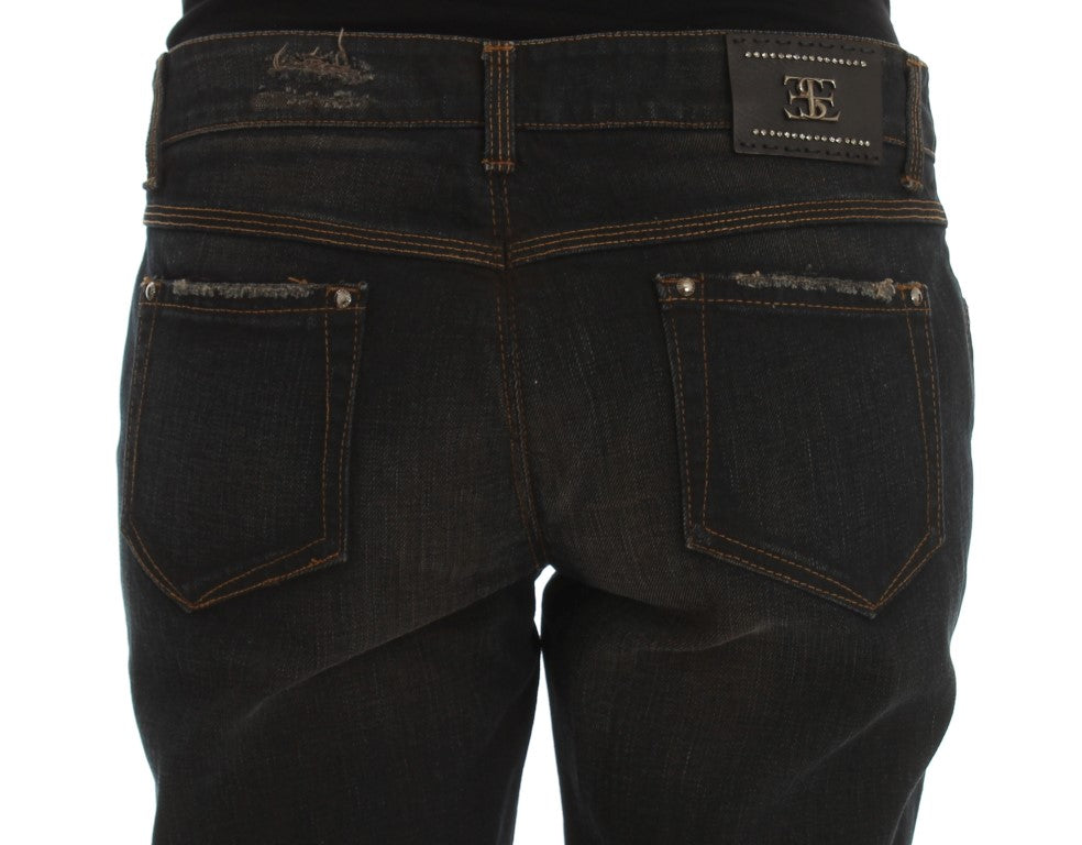Blue Ermanno Scervino boyfriend jeans in cotton