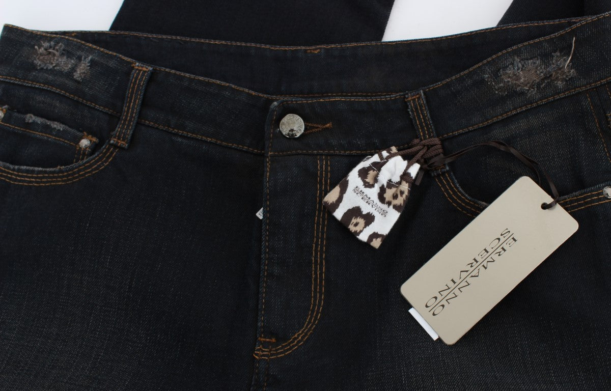 Blue Ermanno Scervino boyfriend jeans in cotton