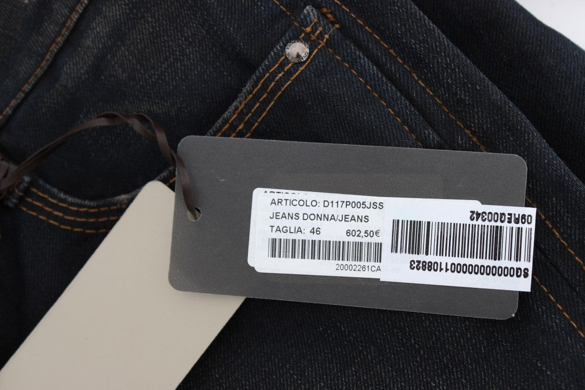 Blue Ermanno Scervino boyfriend jeans in cotton