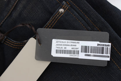 Blue Ermanno Scervino boyfriend jeans in cotton