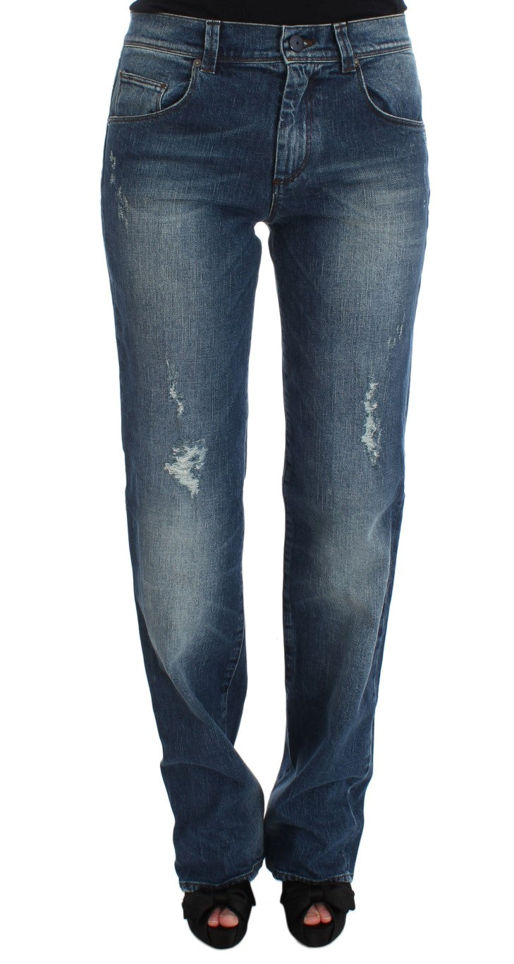 Ermanno Scervino blue wash cotton blend slim fit jeans
