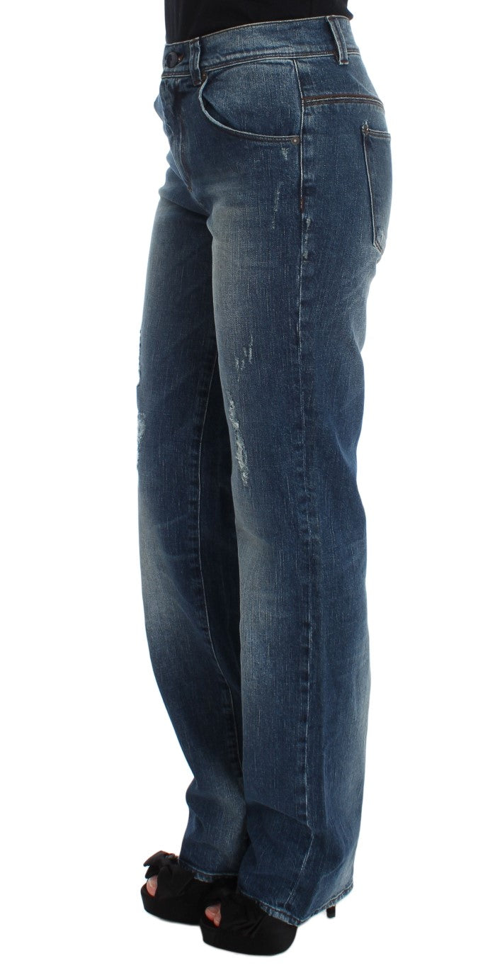 Ermanno Scervino blue wash cotton blend slim fit jeans