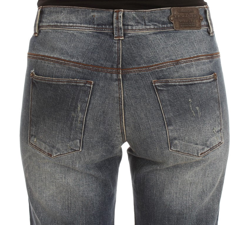 Ermanno Scervino blue wash cotton blend slim fit jeans