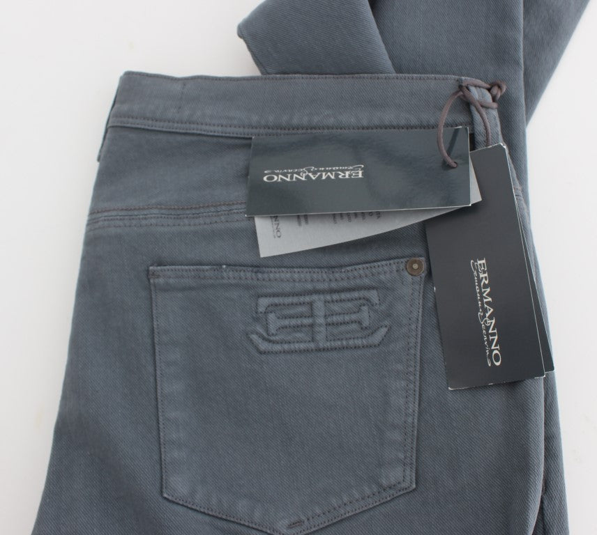 Ermanno Scervino blue slim fit bootcut jeans in cotton blend