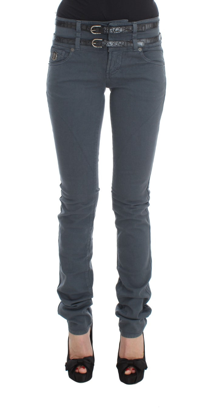 Blue John Galliano slim fit cotton jeans with high waist
