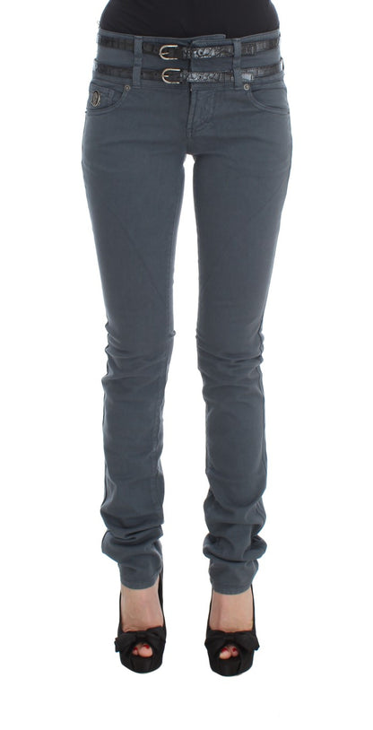 Blue John Galliano slim fit cotton jeans with high waist