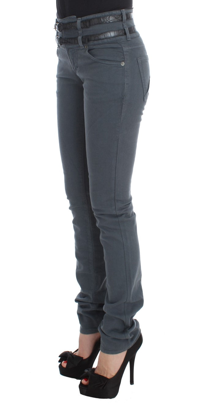 Blue John Galliano slim fit cotton jeans with high waist