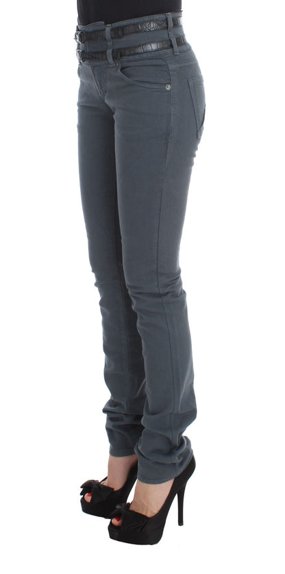 Blue John Galliano slim fit cotton jeans with high waist