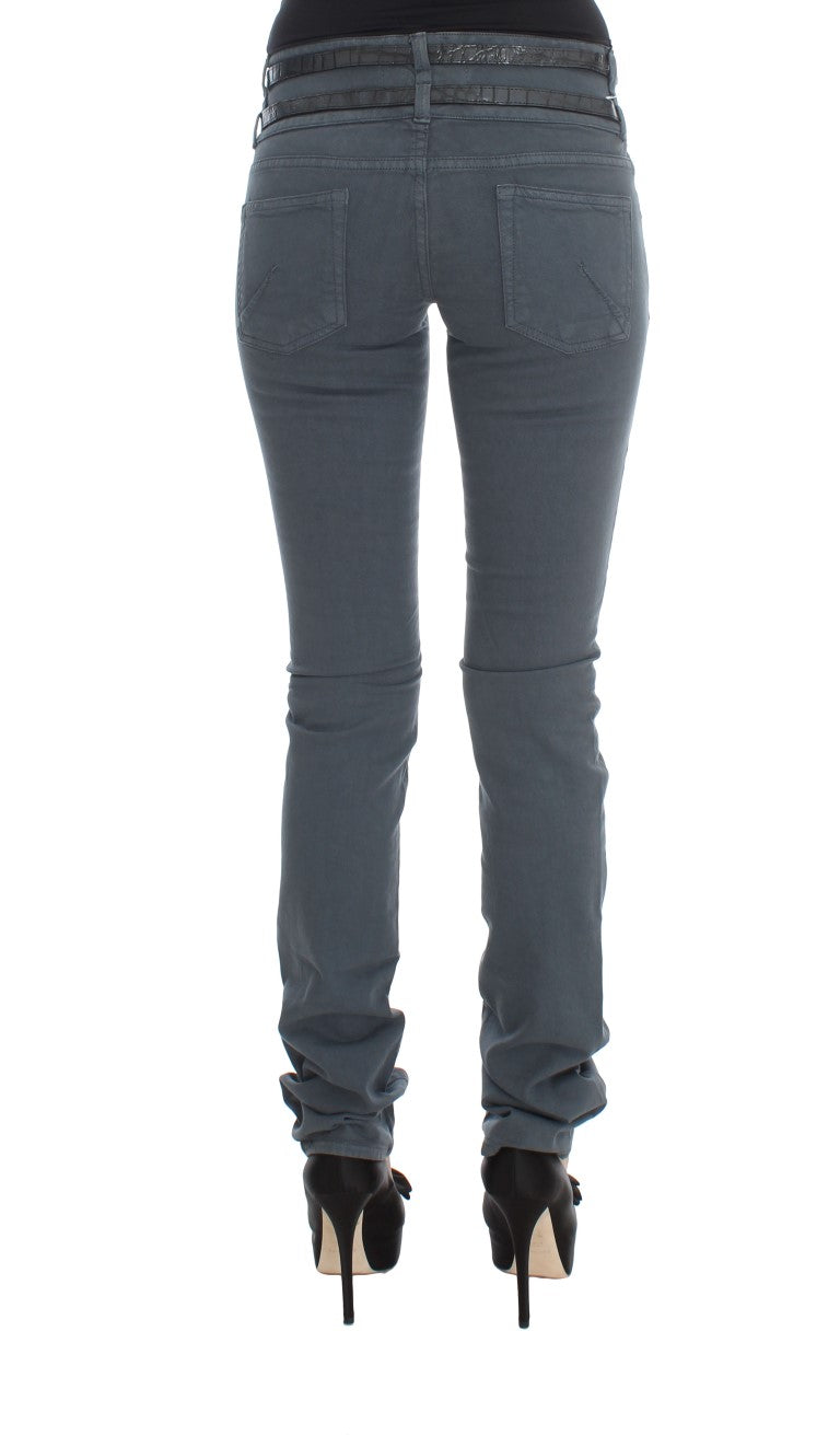 Blue John Galliano slim fit cotton jeans with high waist