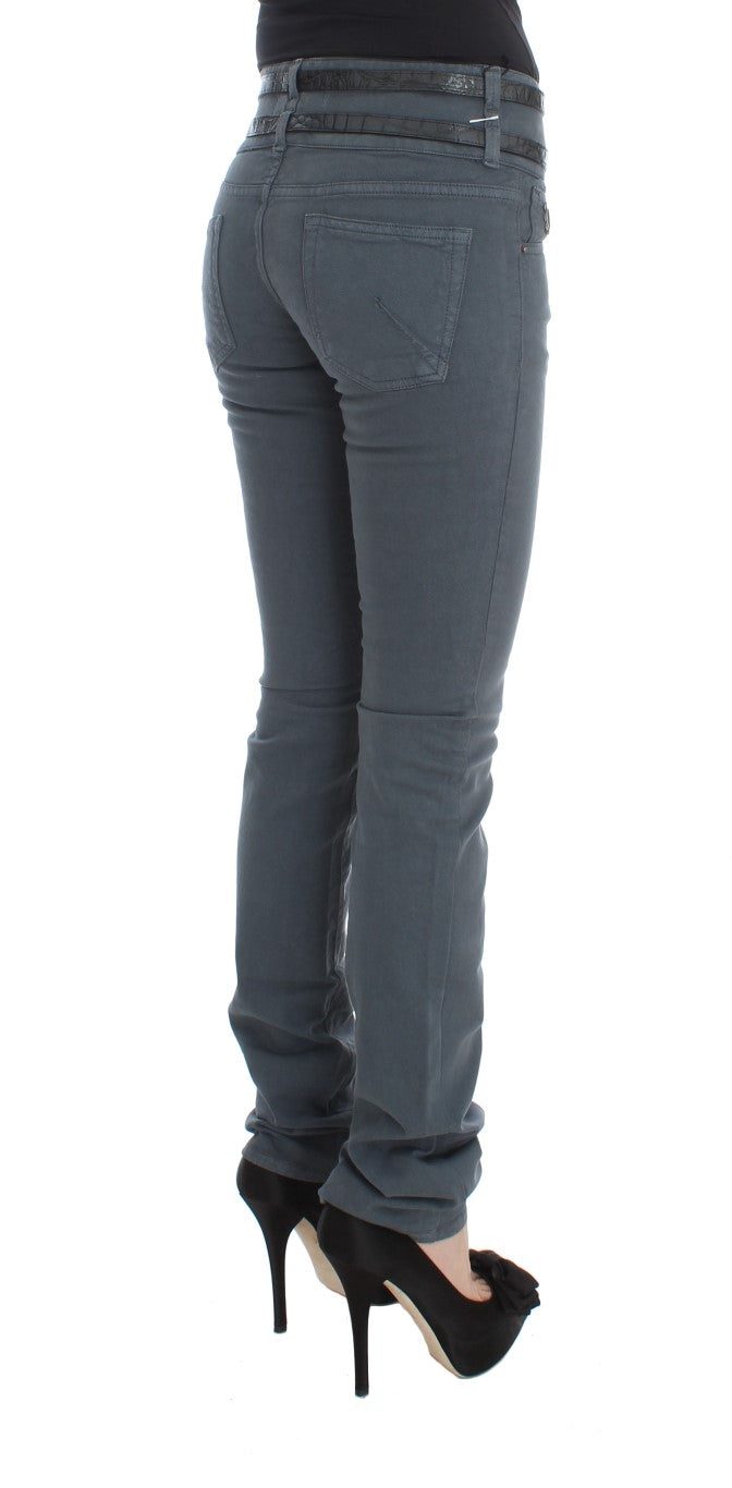 Blue John Galliano slim fit cotton jeans with high waist