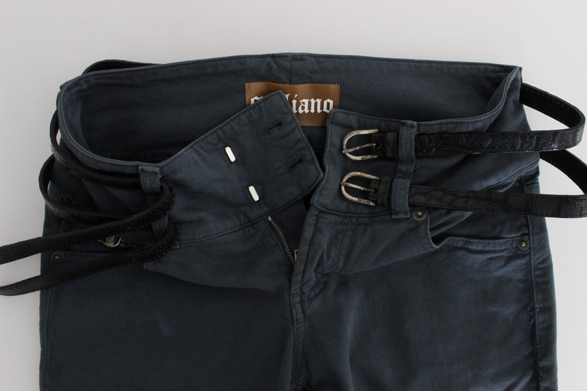 Blue John Galliano slim fit cotton jeans with high waist
