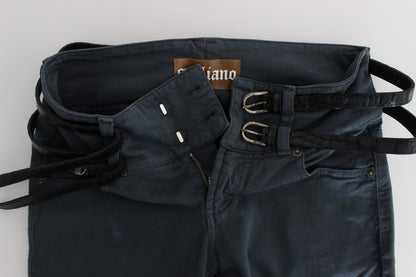 Blue John Galliano slim fit cotton jeans with high waist