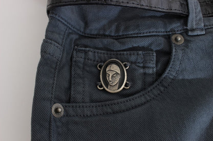 Blue John Galliano slim fit cotton jeans with high waist