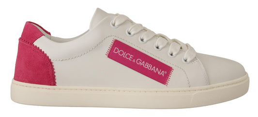 Dolce & Gabbana women's leather sneakers – white/pink