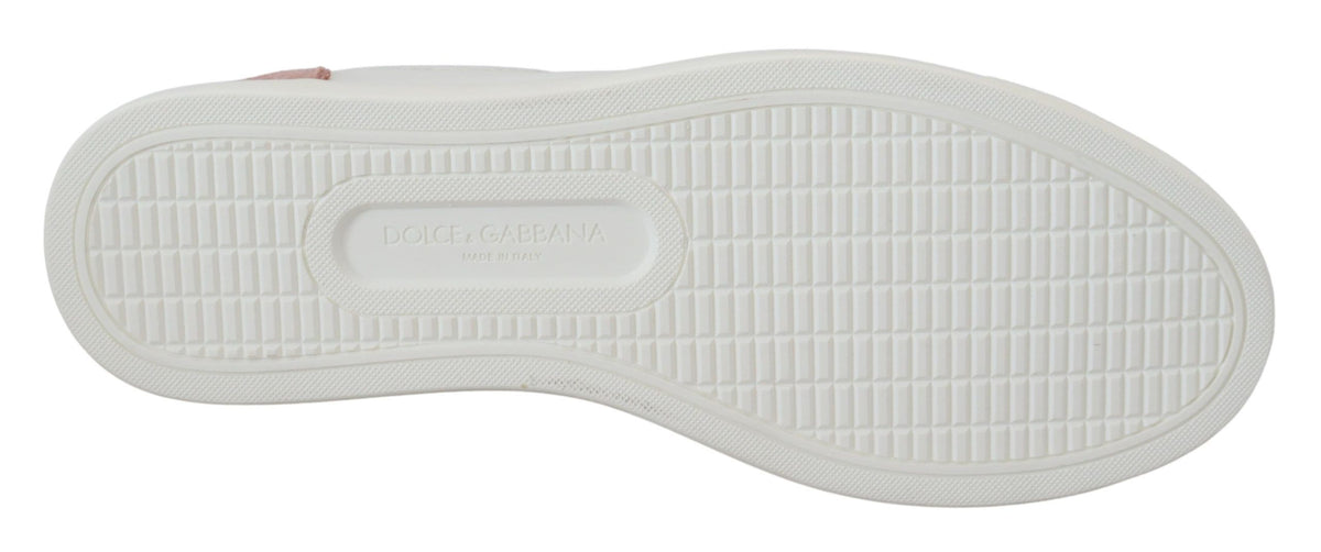 Dolce & Gabbana Leather Low-Top Sneakers – White/Pink