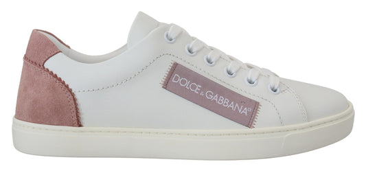 Dolce & Gabbana Leather Low-Top Sneakers – White/Pink