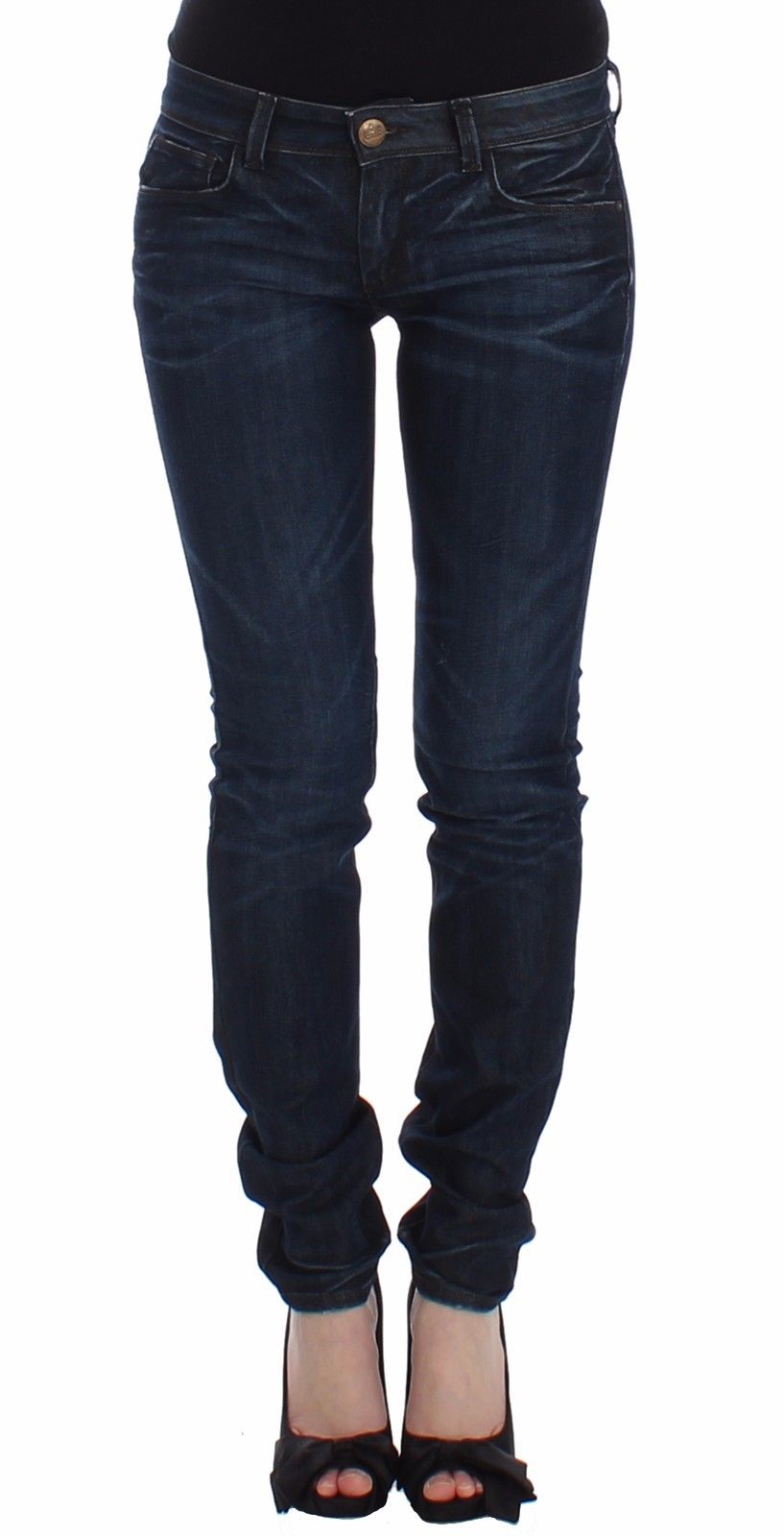 Dark blue Ermanno Scervino skinny jeans in cotton and elastane