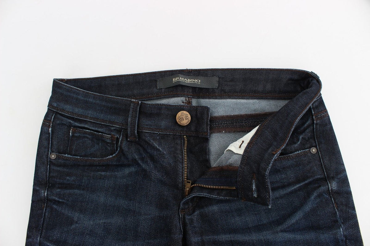 Dark blue Ermanno Scervino skinny jeans in cotton and elastane