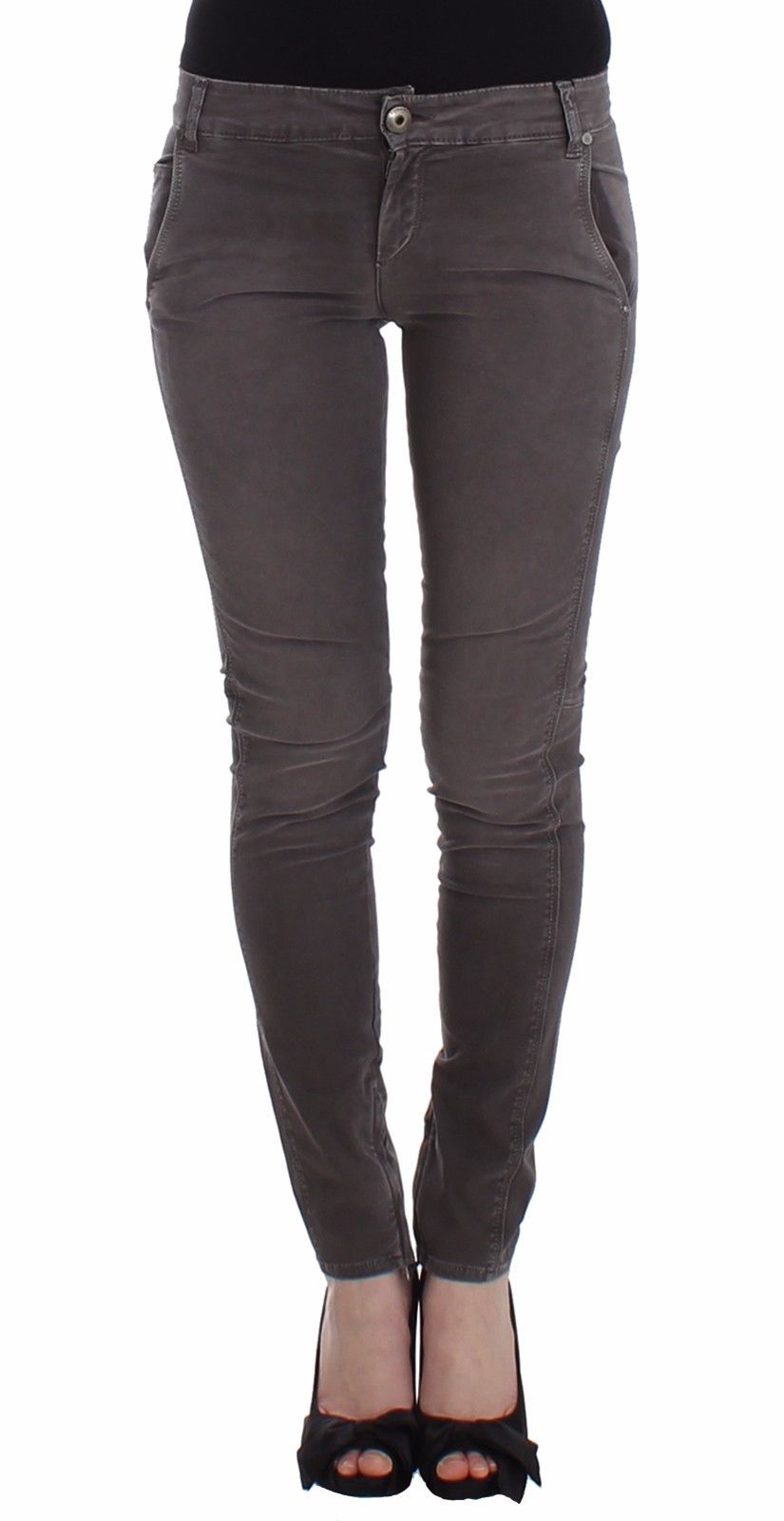 Gray Ermanno Scervino skinny jeans in cotton with stretch