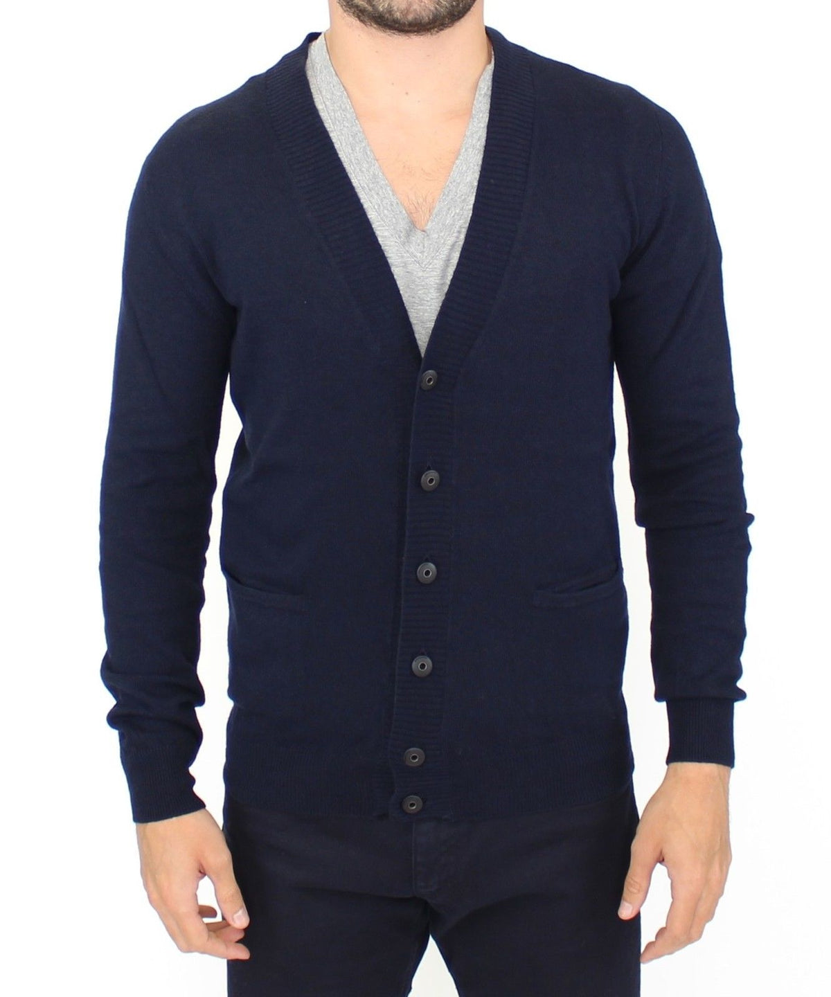 Blue Ermanno Scervino wool and cashmere cardigan