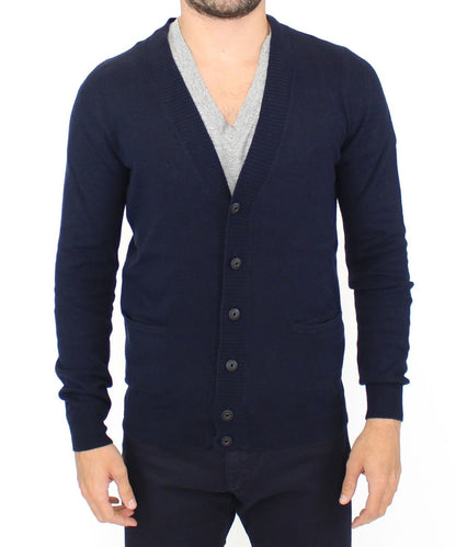 Blue Ermanno Scervino wool and cashmere cardigan