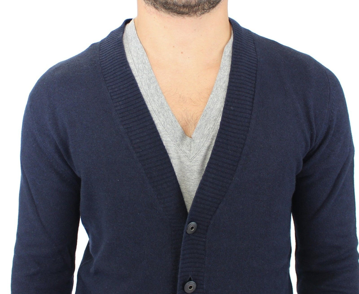 Blue Ermanno Scervino wool and cashmere cardigan