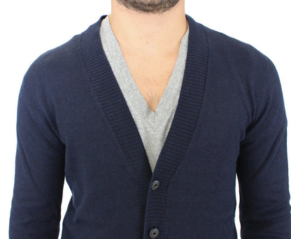 Blue Ermanno Scervino wool and cashmere cardigan