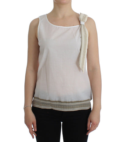 White Ermanno Scervino sleeveless cotton-blend top