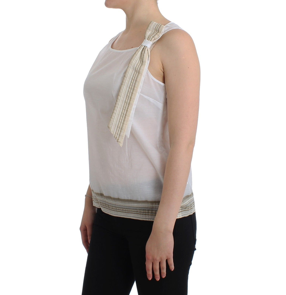 White Ermanno Scervino sleeveless cotton-blend top
