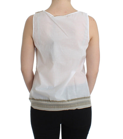 White Ermanno Scervino sleeveless cotton-blend top