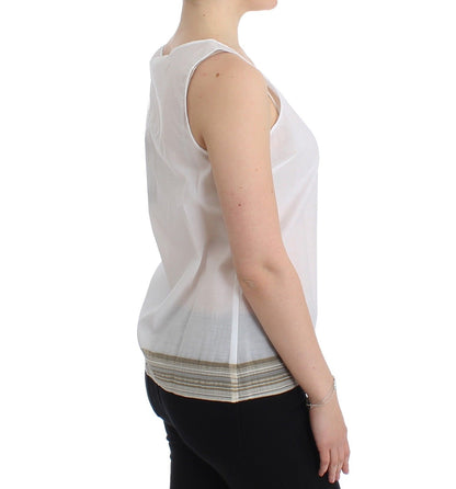 White Ermanno Scervino sleeveless cotton-blend top