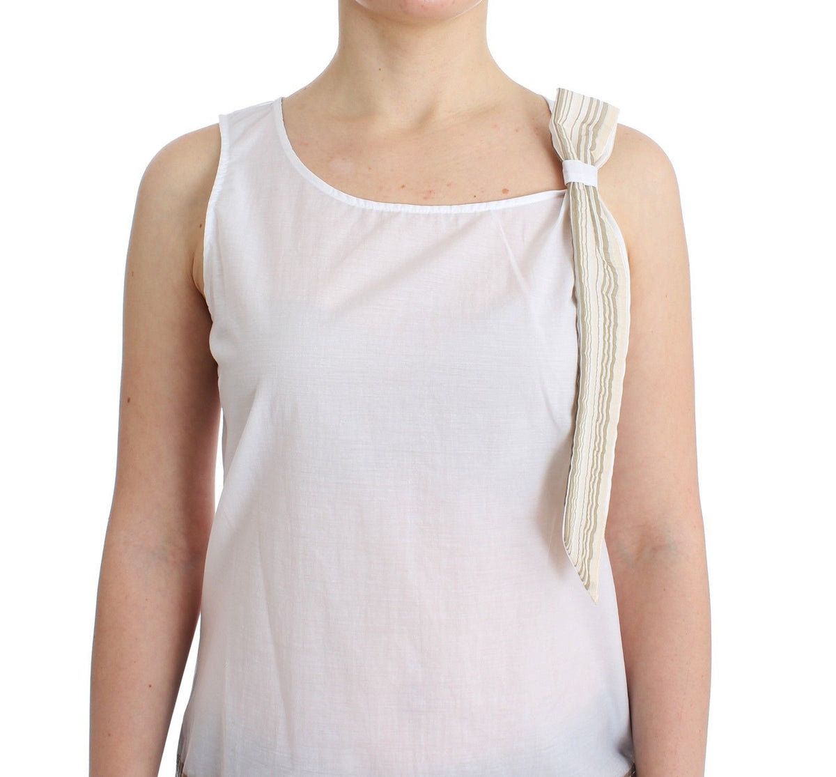 White Ermanno Scervino sleeveless cotton-blend top