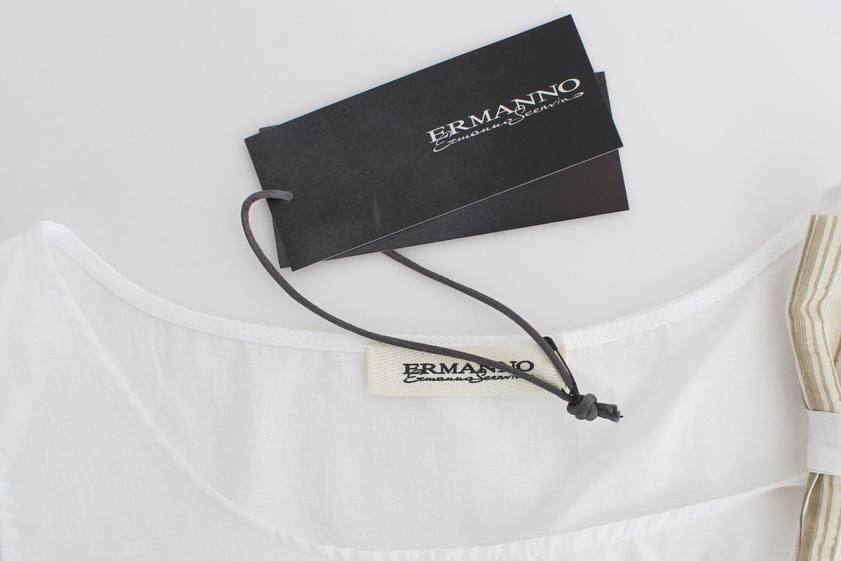 White Ermanno Scervino sleeveless cotton-blend top