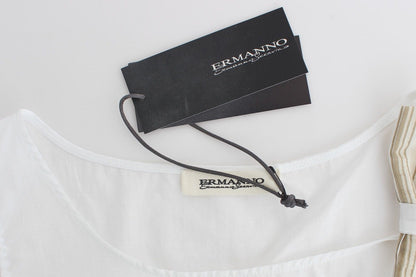 White Ermanno Scervino sleeveless cotton-blend top