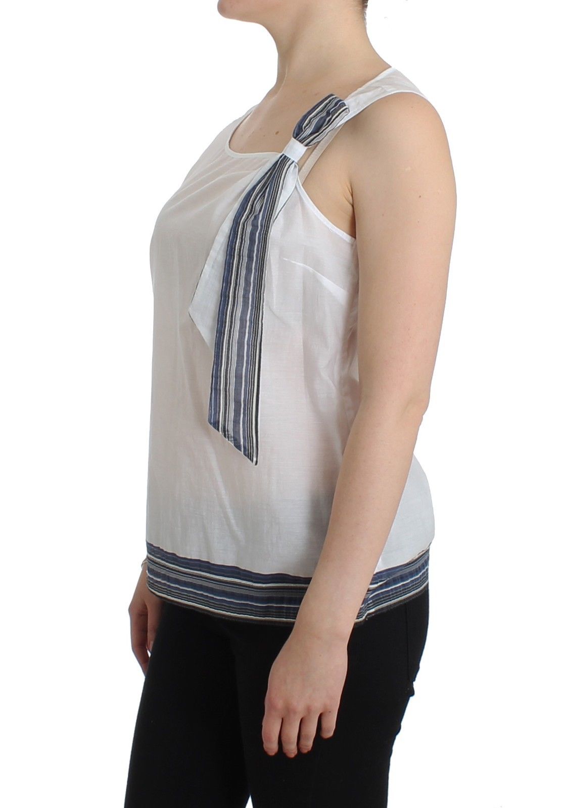 Ermanno Scervino white and blue cotton-blend top