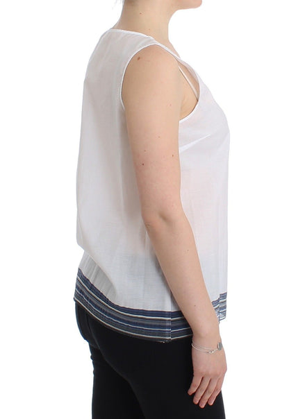 Ermanno Scervino white and blue cotton-blend top