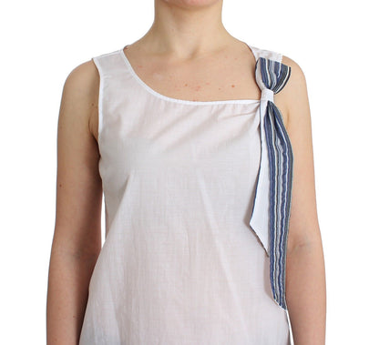 Ermanno Scervino white and blue cotton-blend top