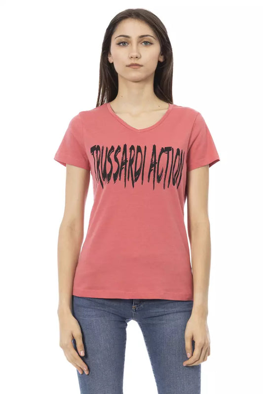 Trussardi Action multicolor women's V-neck top in cotton and viscose