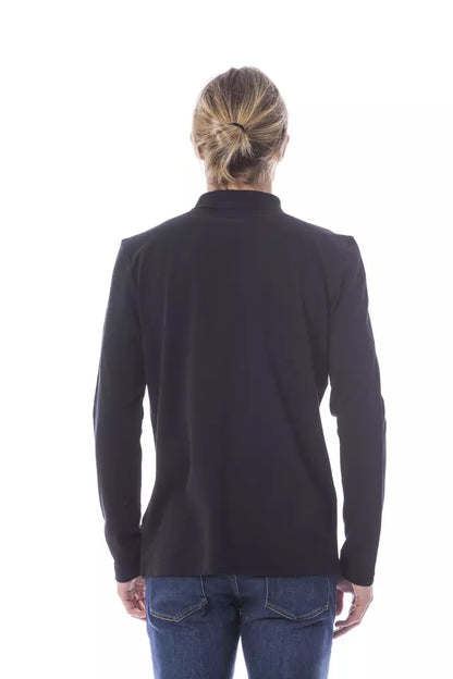 Verri Black Cotton Men Polo Shirt Long Sleeve