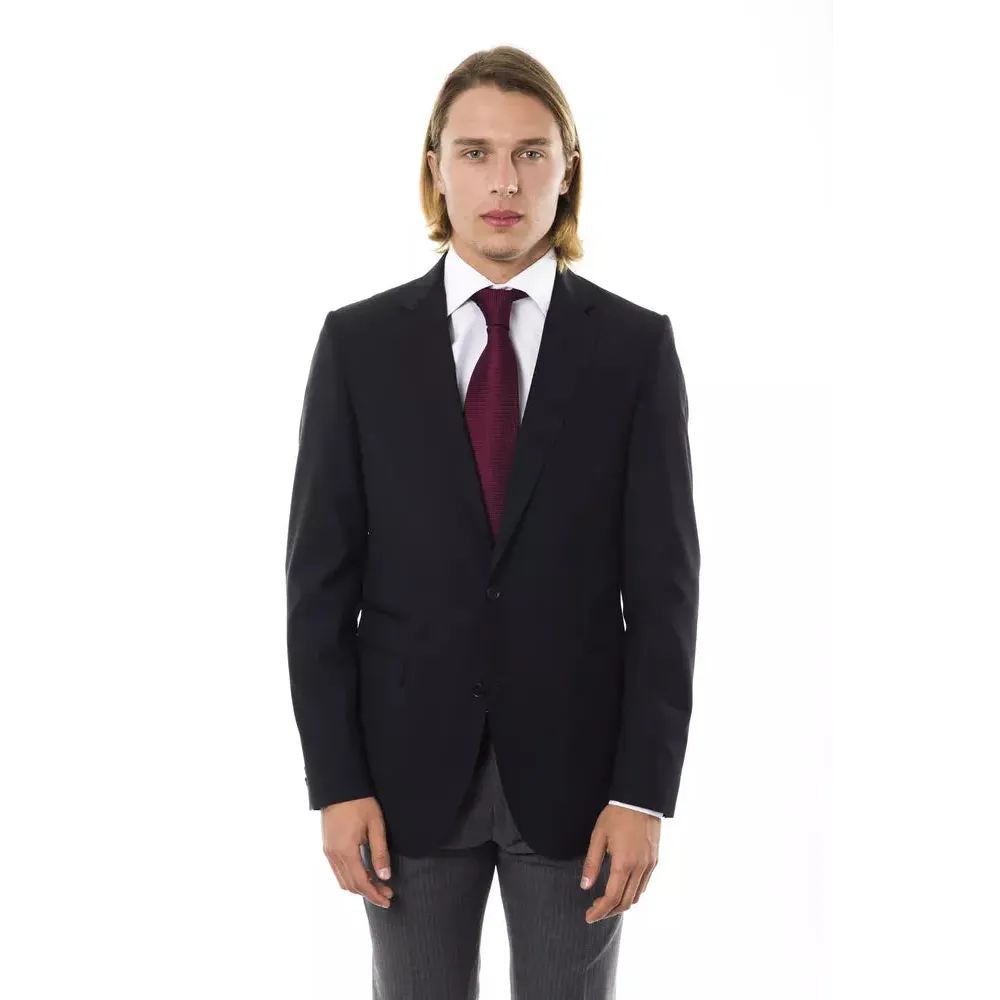 Uominitaliani Black Wool Men's Blazer