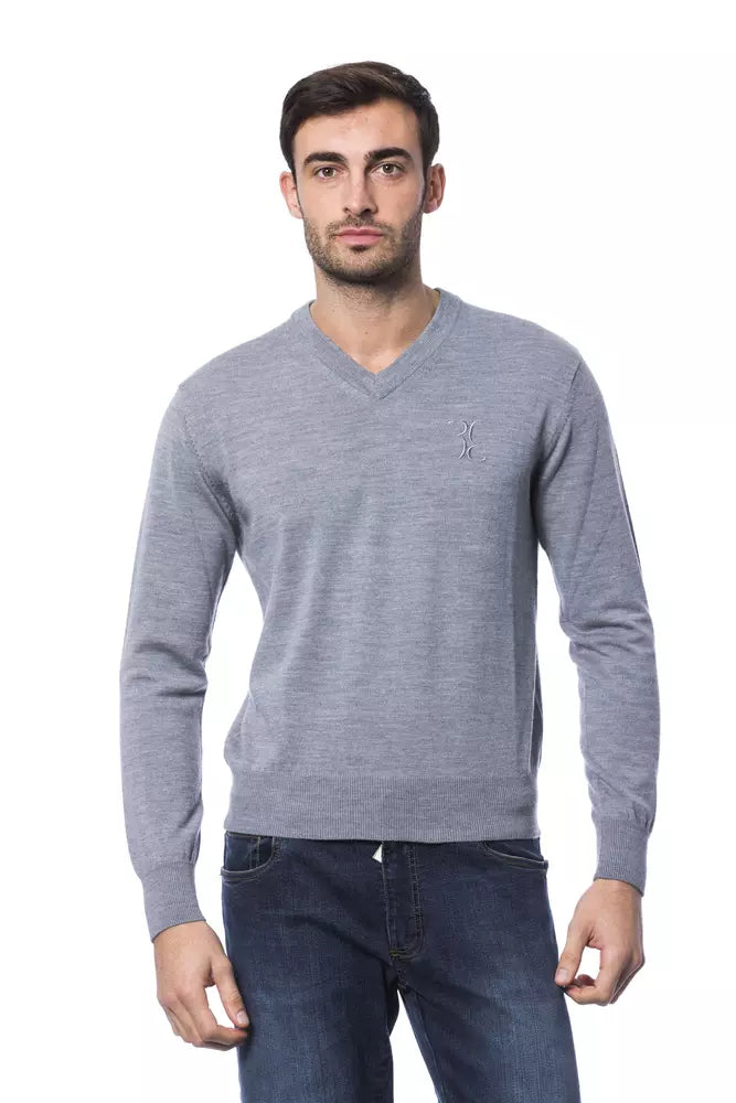 Gray Billionaire Italian Couture merino wool men's sweater