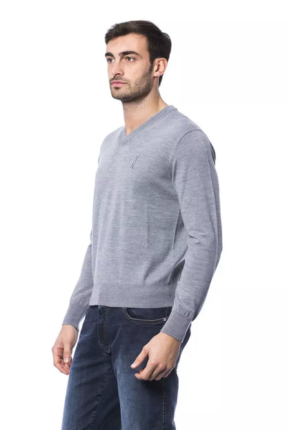 Gray Billionaire Italian Couture merino wool men's sweater