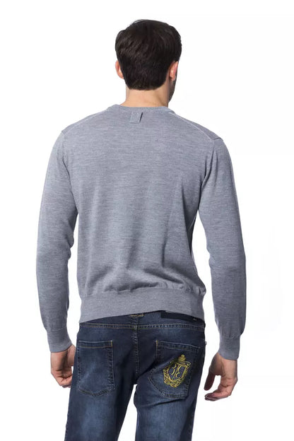 Gray Billionaire Italian Couture merino wool men's sweater