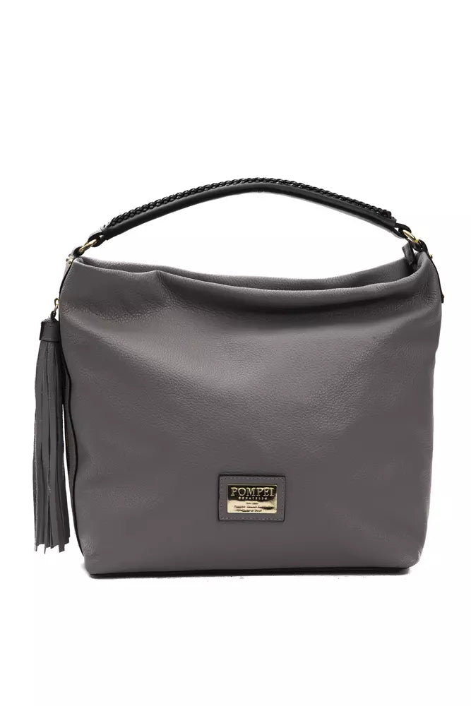 Gray Pompei Donatella leather shoulder bag