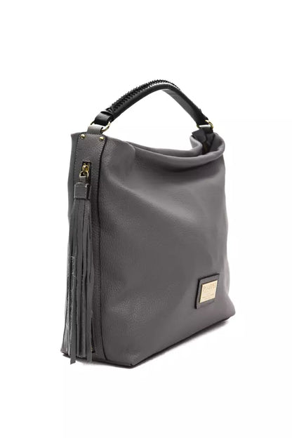 Gray Pompei Donatella leather shoulder bag
